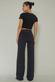 Your Power Ribbed Wide Leg Pants Black