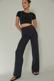 Your Power Ribbed Wide Leg Pants Black