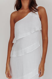 Delwyn One-Shoulder Maxi Dress White